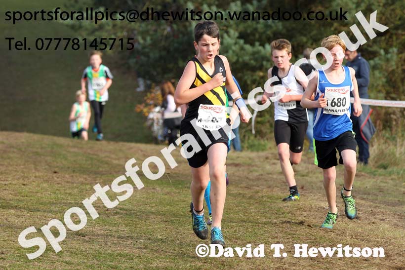Boys under-13s, National Cross Country Relays, Berry Park, Mansfield. Photo: David T. Hewitson/Sports for All Pics